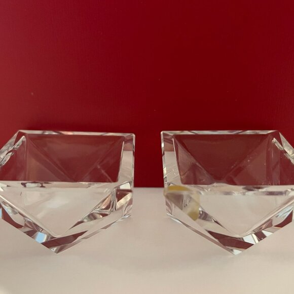 Geometric Open Concept Miniature Minimalist Crystal Bowls